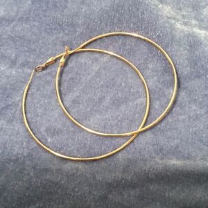 24KT Rose gold plated 3” hoop earrings. NWT